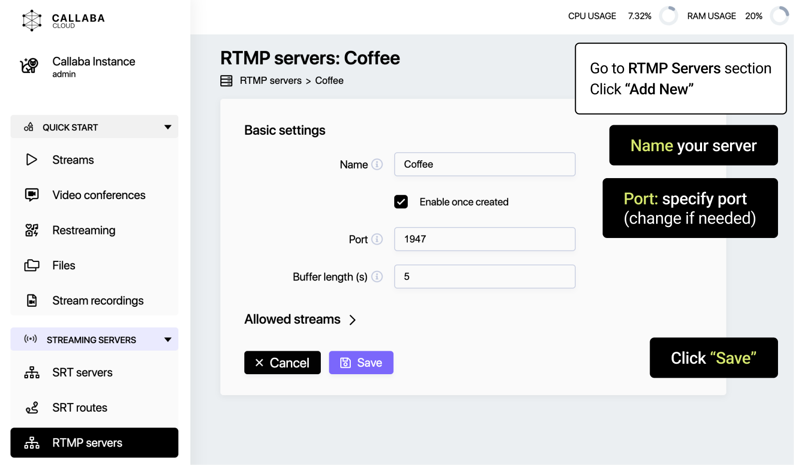 Sending And Receiving RTMP Stream Via OBS Studio CALLABA Professional