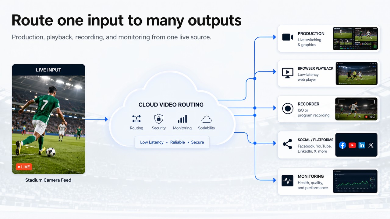 Cloud decoding can move part of the production load away from the venue and into a controlled cloud workflow.