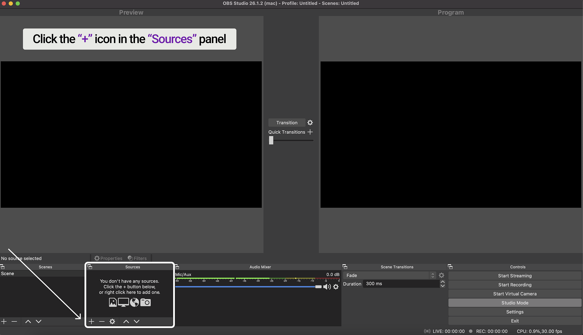 Add a new Media Source in OBS Studio to receive an SRT stream
