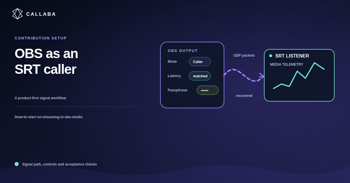OBS SRT Setup: Stream from OBS Studio to Callaba